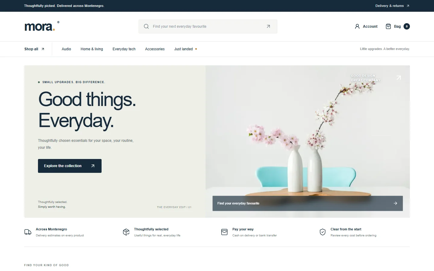 Mora Store e-commerce website